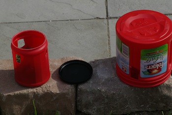 Another makeshift bumble bee nest box.